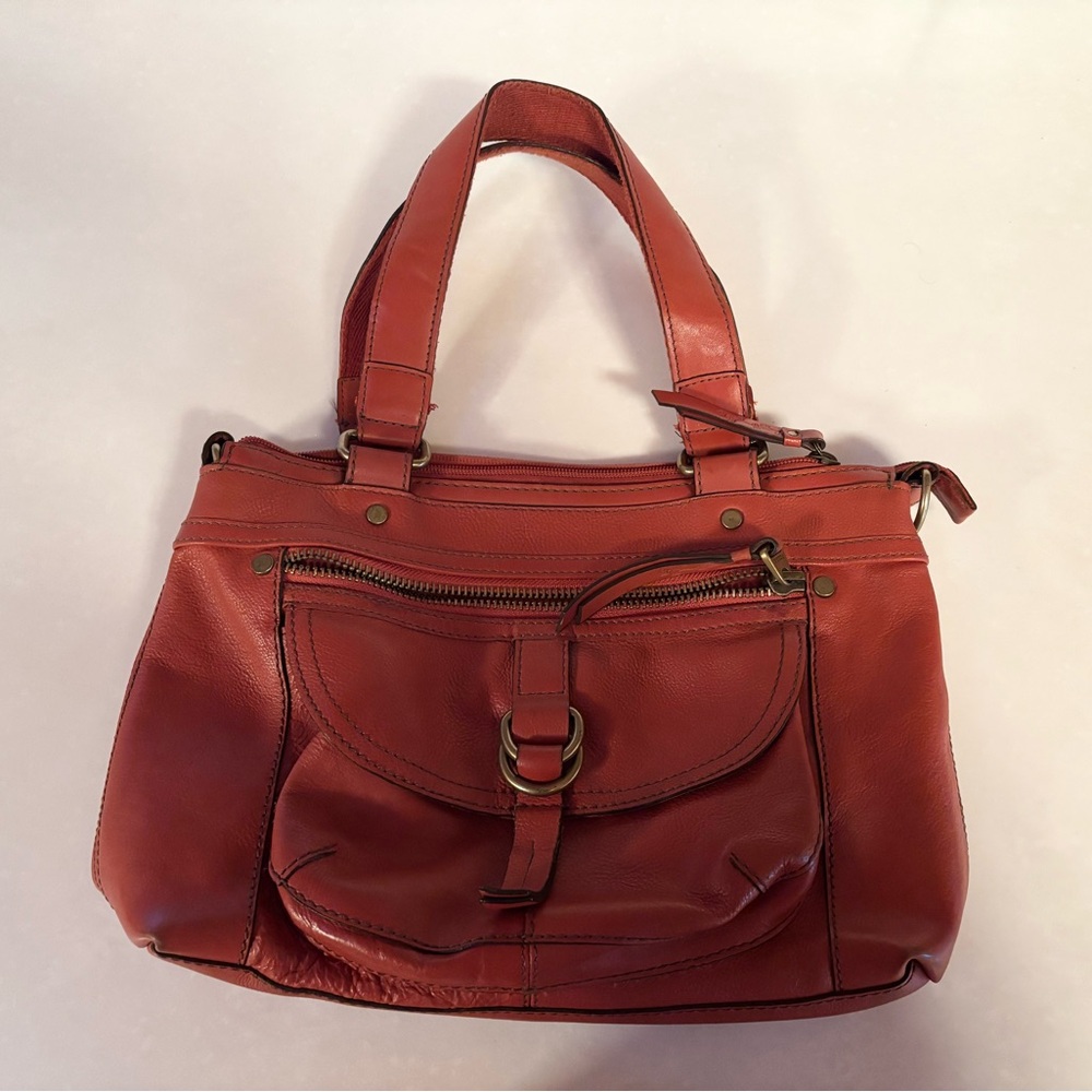 FOSSIL Red Leather Handbag